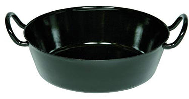Riess, 0384-022, Schnitzelpfanne 34, CLASSIC - SCHWARZEMAILLE, Durchmesser 34 cm, Höhe mit Henkeln 13.1cm, Inhalt 3,7 Liter, Emaille, Schwarz, Deckel optional erhältlich, Induktion im Sale